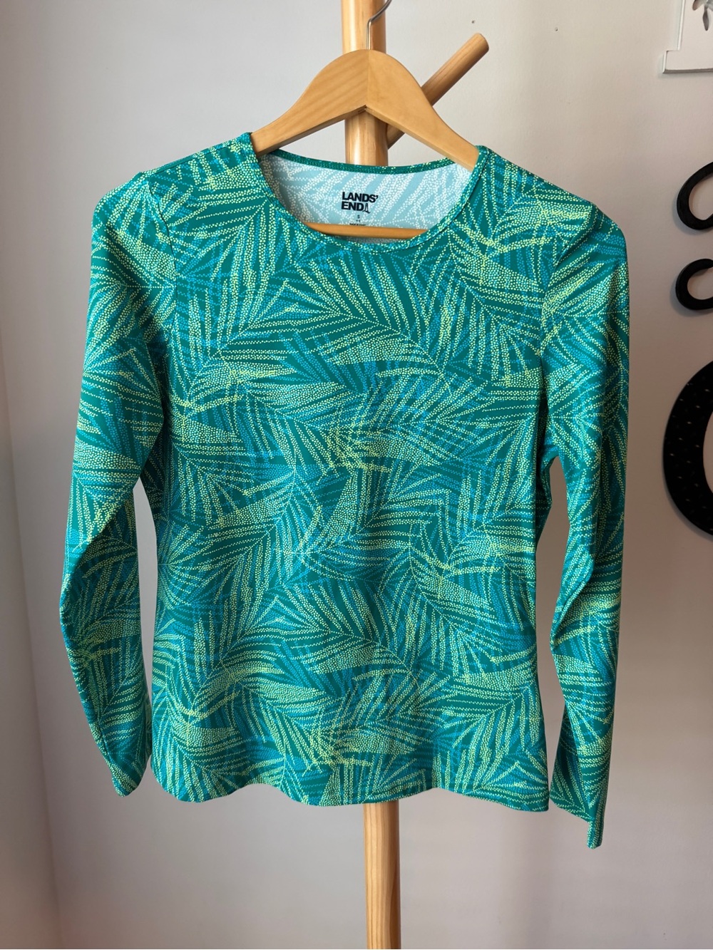 Lands End Women’s Swim Set Lined Shorts Long Sleeve Top Size Small UPF Modest - Picture 2 of 11